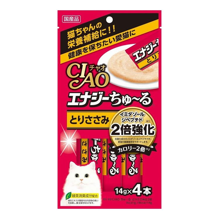 【6個セット】 CIAO エナジーちゅ~る とりささみ 14g×4本 x6