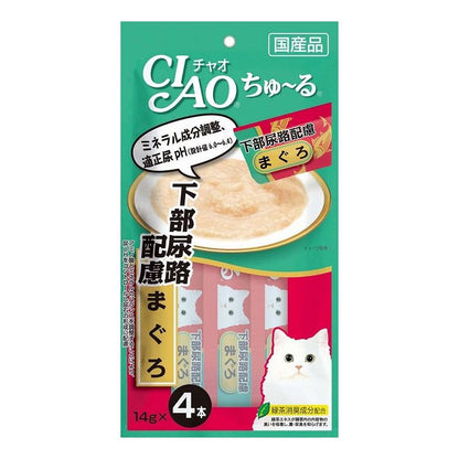 【12個セット】 CIAO ちゅ~る 下部尿路配慮 まぐろ 14g×4本 x12