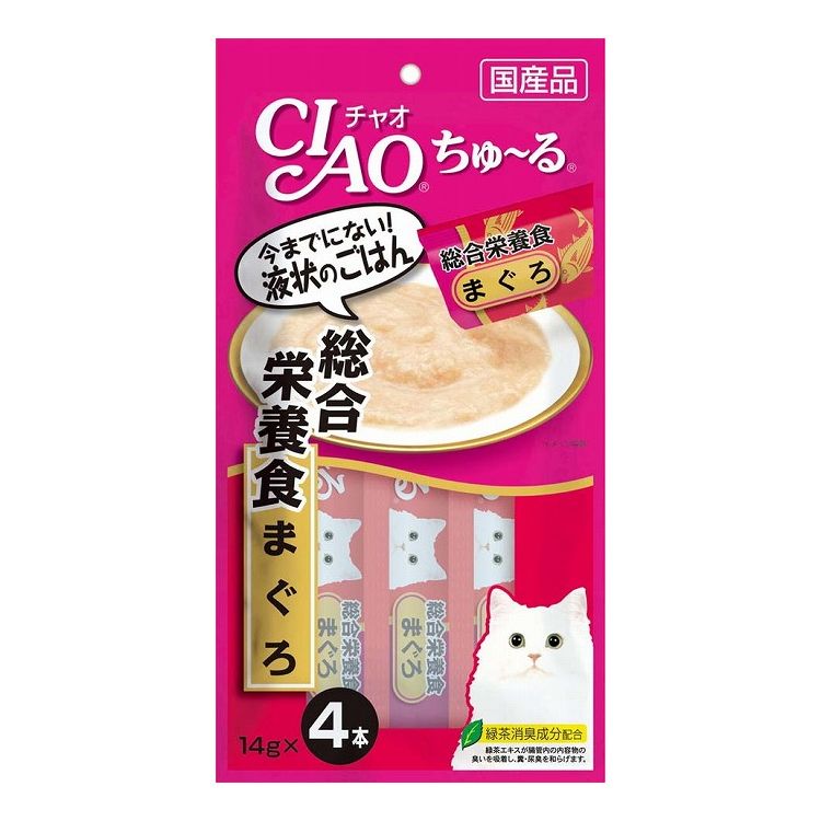 【12個セット】 CIAO ちゅ~る 総合栄養食 まぐろ 14g×4本 x12