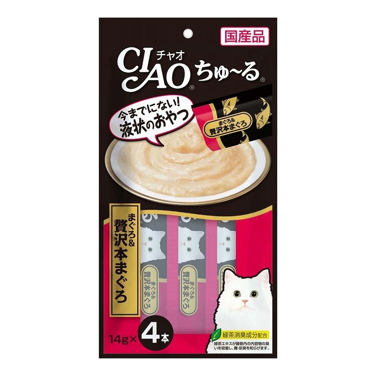 【24個セット】 CIAO ちゅ~る まぐろ&贅沢本まぐろ 14g×4本 x24