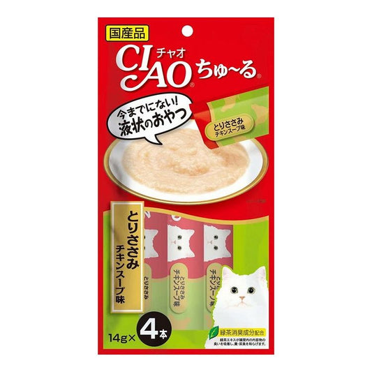 【6個セット】 CIAO ちゅ~る とりささみ チキンスープ味 14g×4本 x6