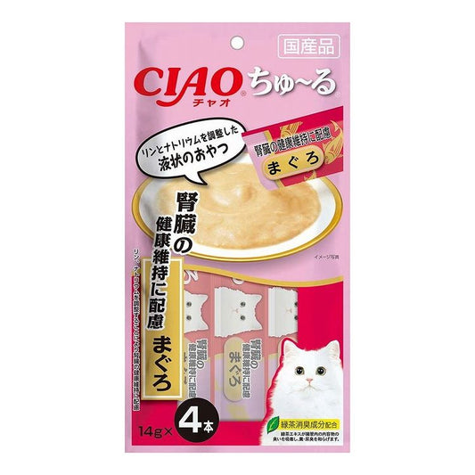 【12個セット】 CIAO ちゅ~る 腎臓の健康維持に配慮 まぐろ 14g×4本 x12