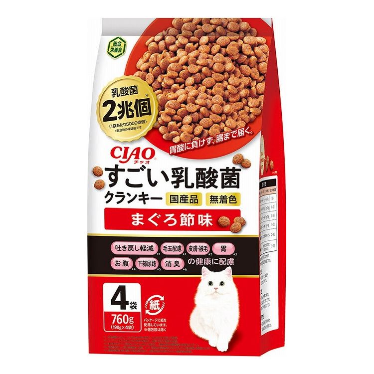 【2個セット】 CIAO すごい乳酸菌クランキー まぐろ節味 760g(190g×4袋) x2