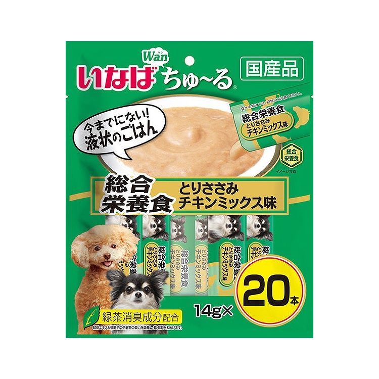 【2個セット】 いなば ちゅ~る 総合栄養食 とりささみ チキンミックス味 14g×20本 x2