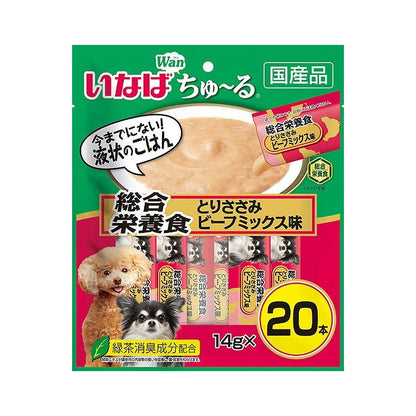 【2個セット】 いなば ちゅ~る 総合栄養食 とりささみ ビーフミックス味 14g×20本 x2