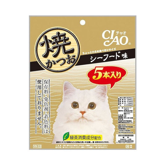 【8個セット】 CIAO 焼かつお シーフード味 5本 x8