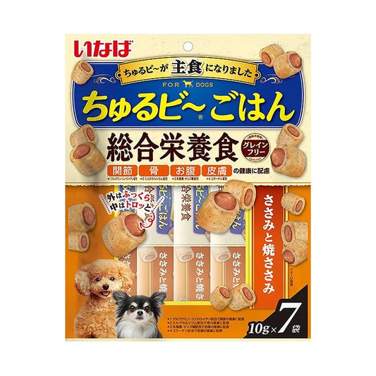 【8個セット】 いなば ちゅるビ~ごはん ささみと焼ささみ 10g×7袋 x8