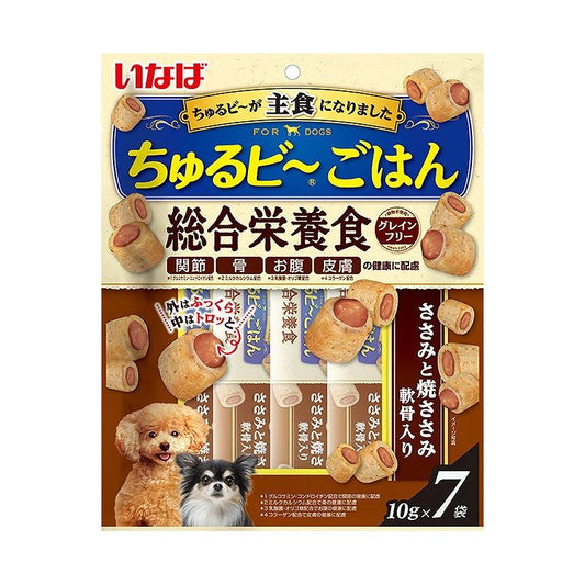 【4個セット】 いなば ちゅるビ~ごはん ささみと焼ささみ 軟骨入り 10g×7袋 x4