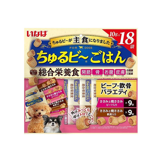 【2個セット】 いなば ちゅるビ~ごはん ビーフ・軟骨バラエティ 10g×18袋 x2