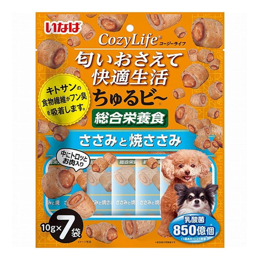 【8個セット】 いなば CozyLife ちゅるビ~総合栄養食 ささみと焼ささみ 10g×7袋 x8