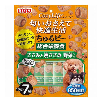 【16個セット】 いなば CozyLife ちゅるビ~総合栄養食 ささみと焼ささみ 野菜入り 10g×7袋 x16