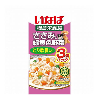 【16個セット】 いなば ささみと緑黄色野菜 とり軟骨入り 60g×3 x16