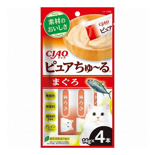 【24個セット】 CIAO ピュアちゅ~る まぐろ 14g×4本 x24