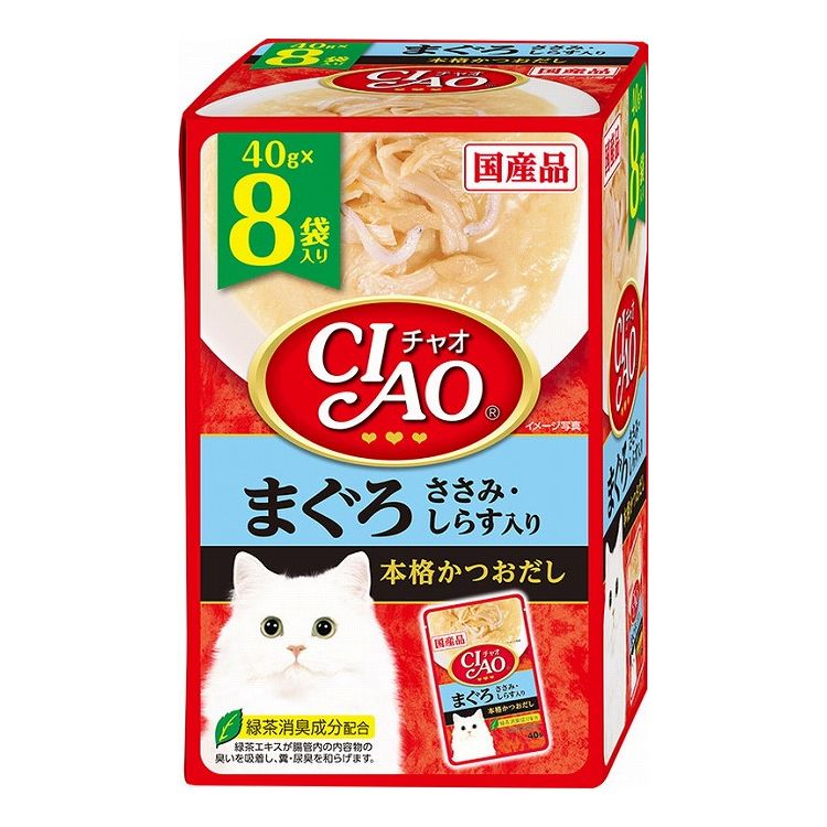 【2個セット】 CIAO パウチ まぐろ ささみ・しらす入り 40g×8袋 x2