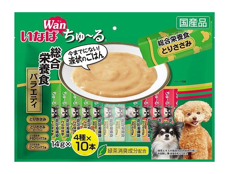 【2個セット】 いなば Wanちゅ~る 総合栄養食バラエティ 14g×40本 x2