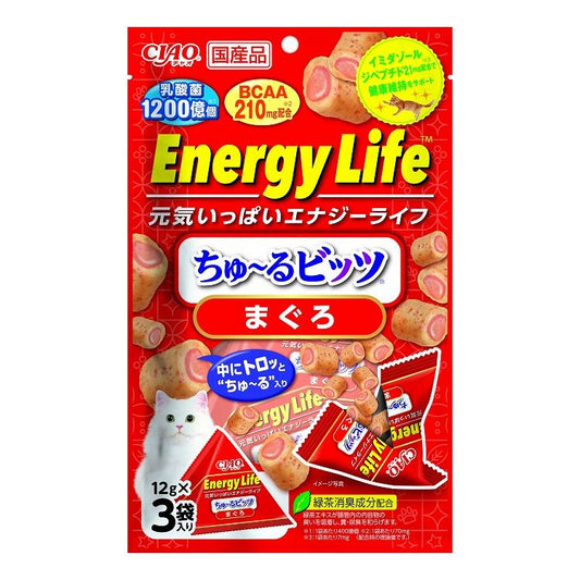 【24個セット】 CIAO EnergyLifeちゅ~るビッツ まぐろ 12g×3袋 x24