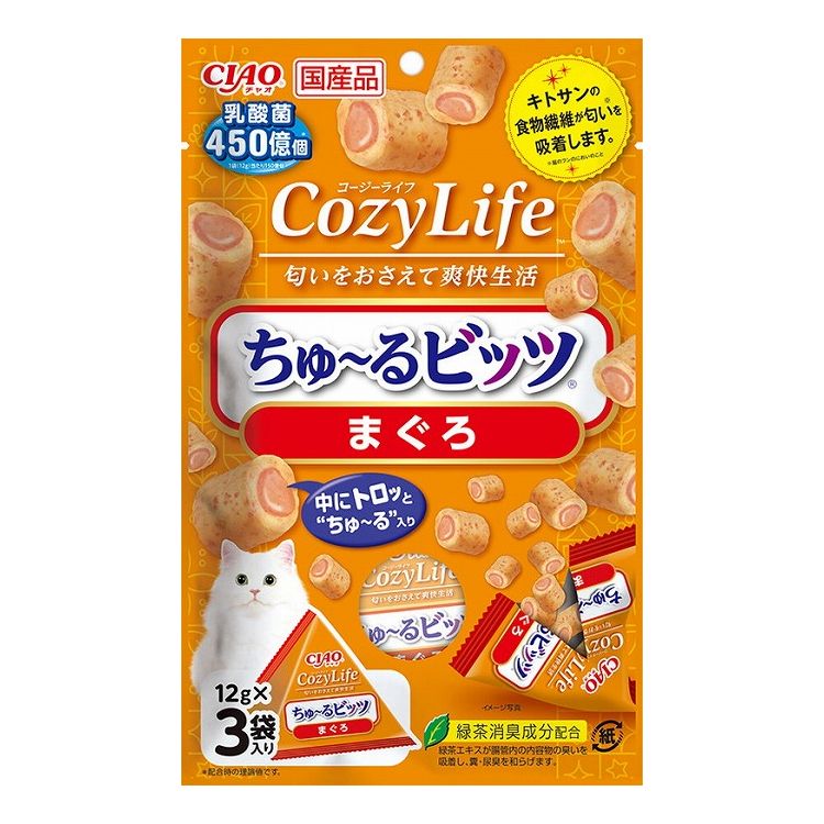 【12個セット】 CIAO CozyLifeちゅ~るビッツ まぐろ 12g×3袋 x12