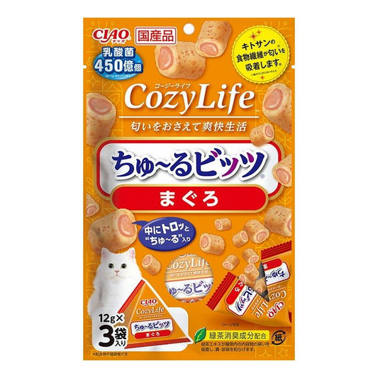 【12個セット】 CIAO CozyLifeちゅ~るビッツ まぐろ 12g×3袋 x12