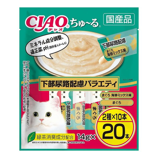 【2個セット】 CIAO ちゅ~る 下部尿路配慮バラエティ 14g×20本 x2