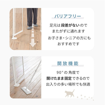 wanyanya にゃんドア クリア 透明 猫用ゲート ペットゲート 脱走防止 高さ190~250cm クリアパネル クリア ドア付 突っ張り フェンス ゲート 飛び出し防止 柵 扉 ドア 窓 廊下 玄関 猫用 わにゃにゃ