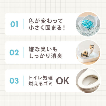 猫砂 紙 紙砂 60L 12L×5袋 日本製 国産 色が変わる 消臭 固まる 流せる トイレに流せる 燃やせる 燃えるゴミ 小さく固まる 青色に変わる 紙の猫砂 猫トイレ トイレ砂 大容量 CL-BL60