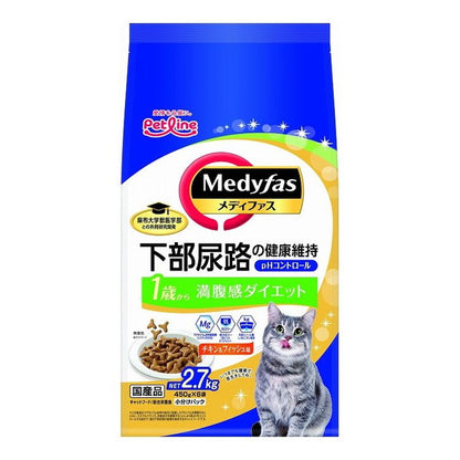 ペットライン メディファス 満腹感ダイエット 1歳から チキン&フィッシュ味 2.7kg (450g×6)