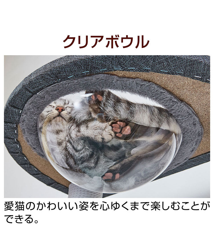 ペティオ ネココ キャットタワー クリアボウル&ハウス necoco キャットリビングタワー キャットツリー キャットハウス 猫タワー 猫ハウス クリアボール 透明 据え置き Petio