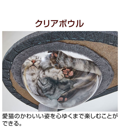 ペティオ ネココ キャットタワー クリアボウル&ハウス necoco キャットリビングタワー キャットツリー キャットハウス 猫タワー 猫ハウス クリアボール 透明 据え置き Petio