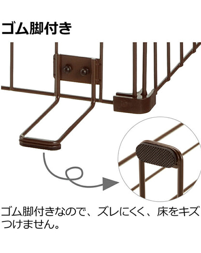 リッチェル ゲートにできるペットサークル フェンス 90-60 ブラウン サークル ペットサークル ゲート ペットゲート ペットフェンス 小型犬 超小型犬 屋内用