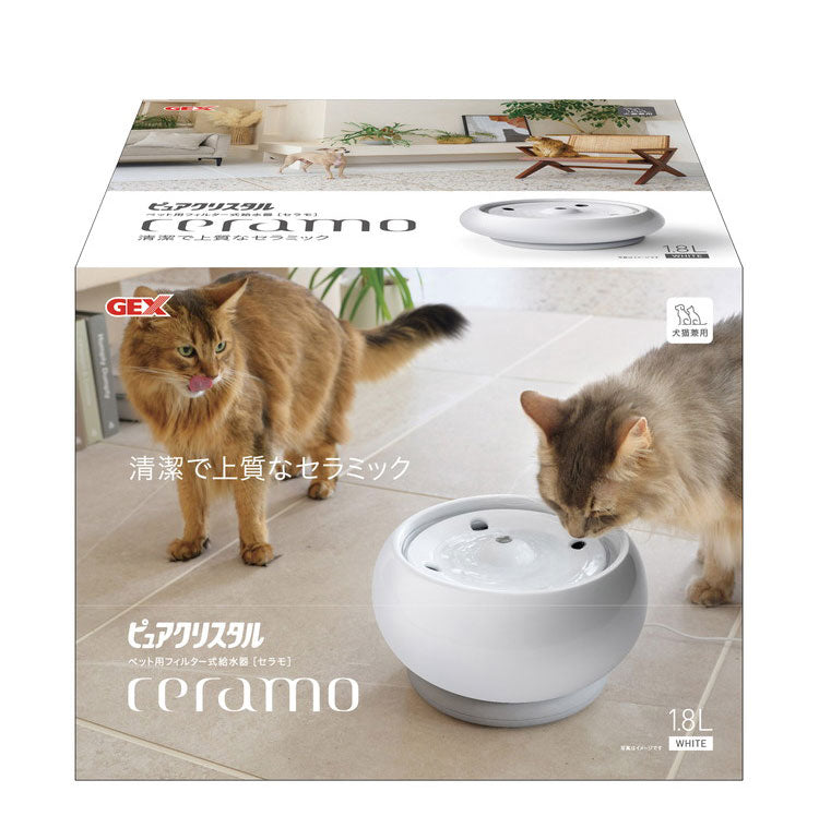 ジェックス 犬猫兼用 ピュアクリスタル セラモ 1.8L ホワイト