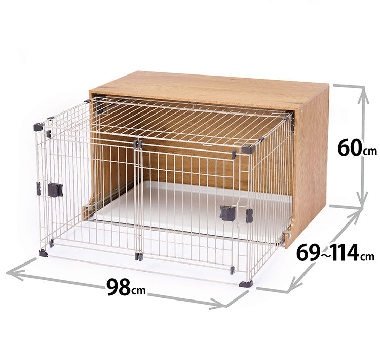 サークル 拡張できる お留守番サークル 犬用サークル ケージ 両引きドア 底トレー付 コンパクト 引き出して拡張 犬用 犬用ケージ 小型犬 ボンビアルコン