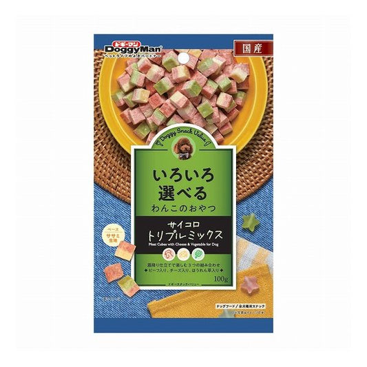 【12個セット】 ドギーマン ドギースナック バリュー サイコロトリプルミックス 100g x12