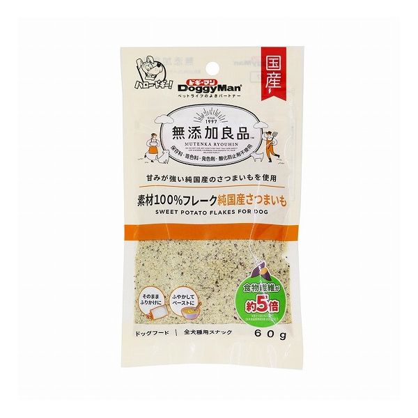 【12個セット】 ドギーマン 無添加良品 素材100%フレーク 純国産さつまいも 60g x12