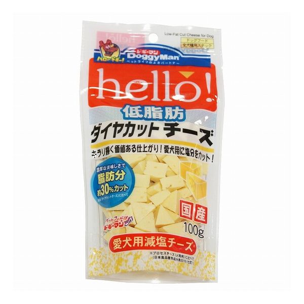 【12個セット】 ドギーマン hello!低脂肪ダイヤカットチーズ 100g x12