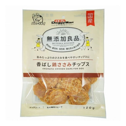 【3個セット】 ドギーマン 無添加良品 香ばし鶏ささみチップス 120g x3