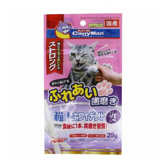 【12個セット】 キャティーマン 猫ちゃんホワイデント ストロング ツナ味 25g x12