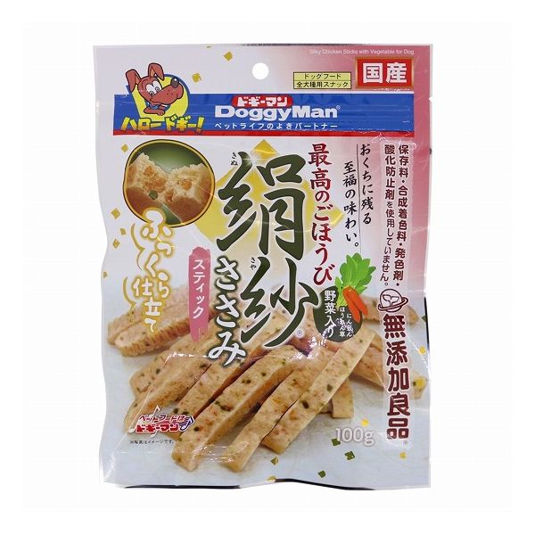 【12個セット】 ドギーマン 絹紗 スティック 野菜入り 100g x12