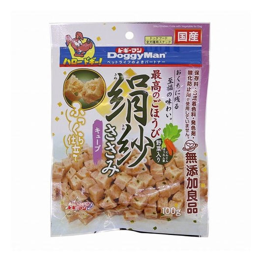 【12個セット】 ドギーマン 絹紗 キューブ 野菜入り 100g x12