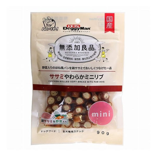 【12個セット】 ドギーマン 無添加良品 ササミやわらかミニリブ 90g x12