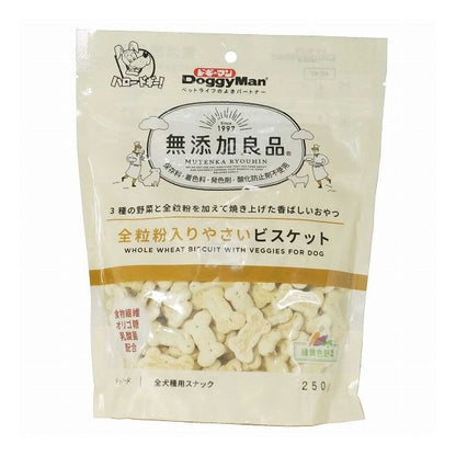 【6個セット】 ドギーマン 無添加良品 全粒粉入りやさいビスケット 250g x6