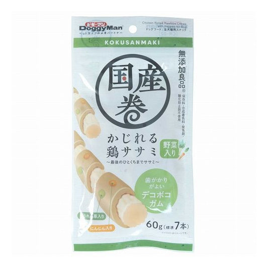 【36個セット】 ドギーマン 国産巻 かじれる鶏ササミ 野菜入り 60g(標準7本) x36