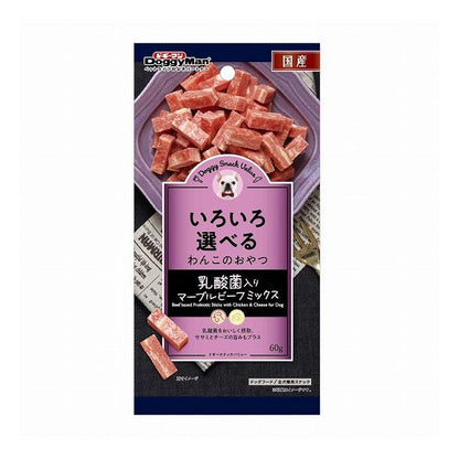 【12個セット】 ドギーマン ドギースナックバリュー 乳酸菌入りマーブルビーフミックス 60g x12