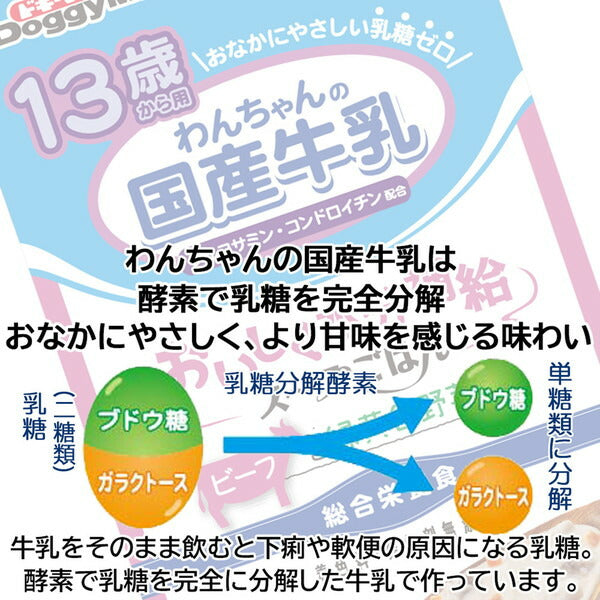 【12個セット】 ドギーマン 13歳から用 わんちゃんの国産牛乳スープごはん ビーフと緑黄色野菜入り 80g x12