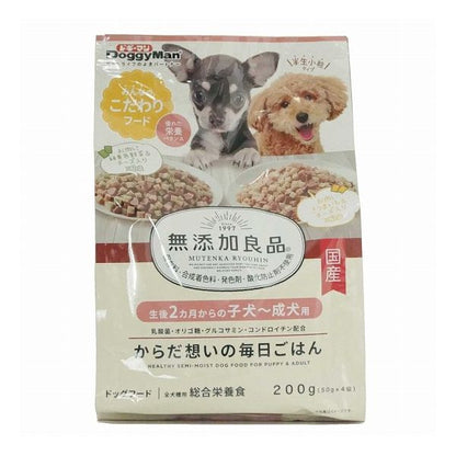 【12個セット】 ドギーマン 無添加良品 からだ想いの毎日ごはん 子犬~成犬用 200g(50g×4袋) x12