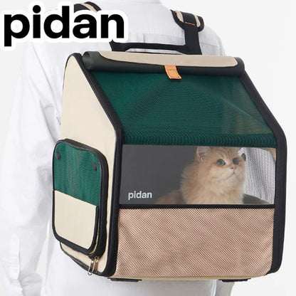 PIDAN ペット用 折り畳み式 ハウス型トラベルリュック 犬用 猫用 キャリーバッグ 拡張 広げられる ハウス 折りたたみ キャリー バック おしゃれ 避難 防災 避難所 旅行 お出かけ ピダン