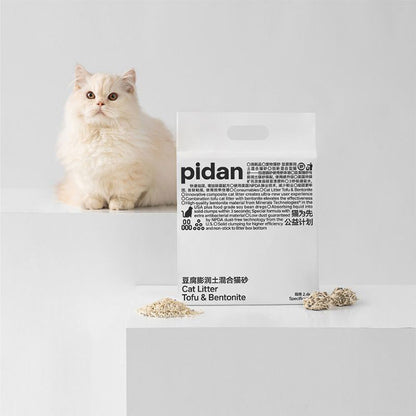 PIDAN 猫砂 おから ベントナイト ミックス 2.4kg 固まる 消臭 抗菌 飛び散りにくい 猫トイレ 猫用トイレ トイレ砂 ピダン