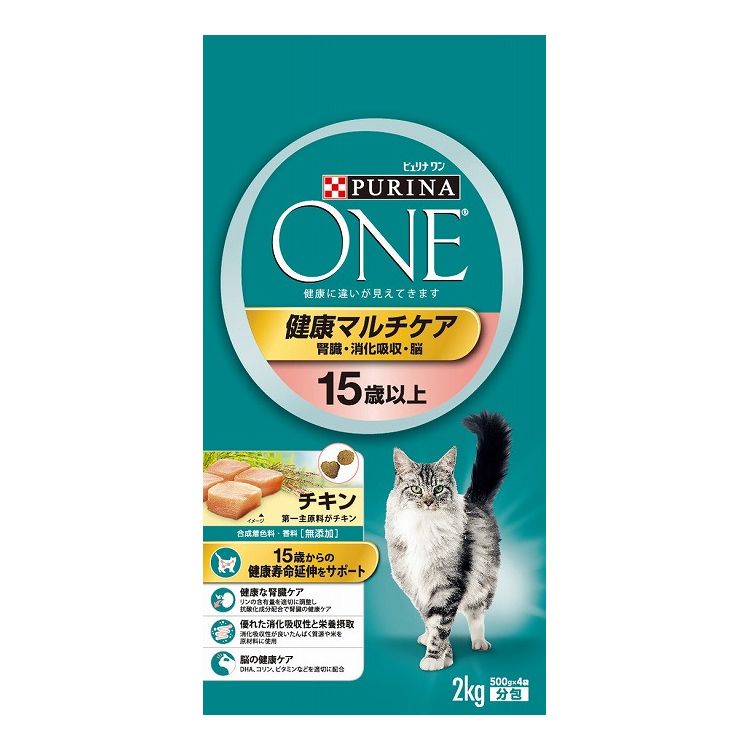 ネスレ日本 ネスレピュリナペットケア PURINA ONE ピュリナワン キャット 健康マルチケア 15歳以上 チキン 2Kg