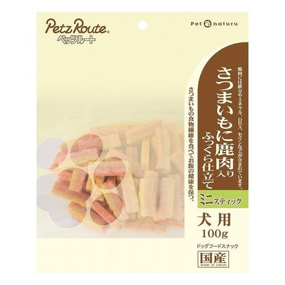 【6個セット】 ペッツルート さつまいもに鹿肉入り ミニスティック 100g x6