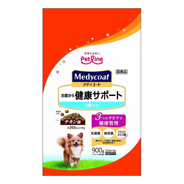 【8個セット】 ペットライン メディコート お腹から健康サポート 1歳から 900g (225g×4)