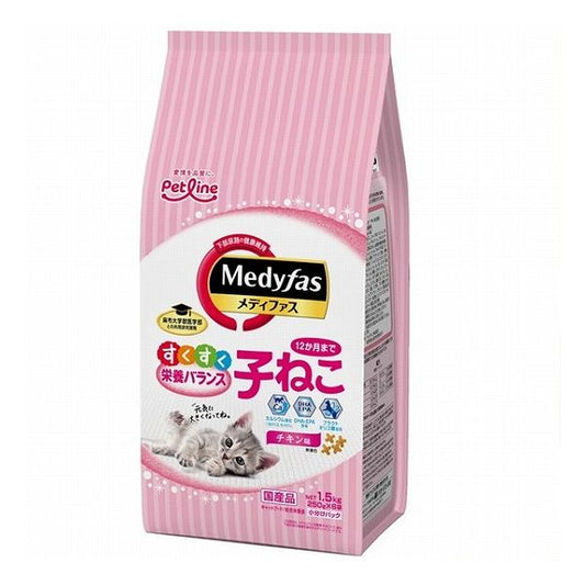 【2個セット】 ペットライン メディファス 子ねこ 12か月まで チキン味 1.5kg (250g×6)